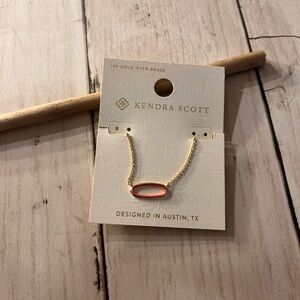 Kendra Scott Gold Necklace with Pink Oval pendant